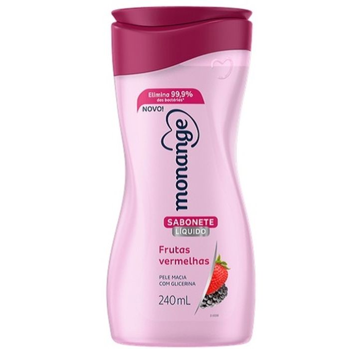 Sabonete Monange frutas vermelhas, líquido, frasco, 1 unidade com 240mL - Imagem 1