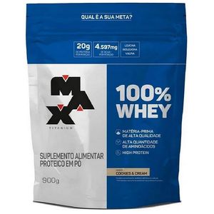 100% Whey Max Titanium cookies e cream, refil com 900g