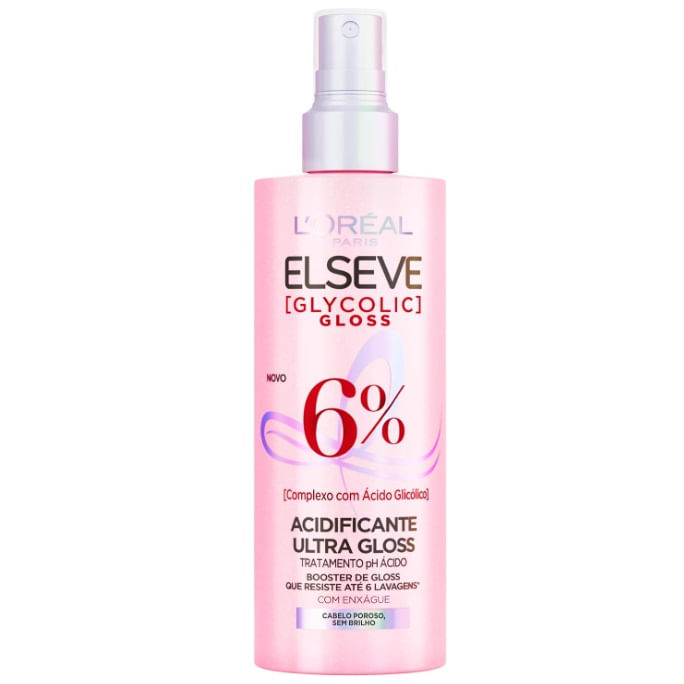Acidificante Ultra Gloss Elseve Glycolic Gloss Spray 200mL - Imagem 1