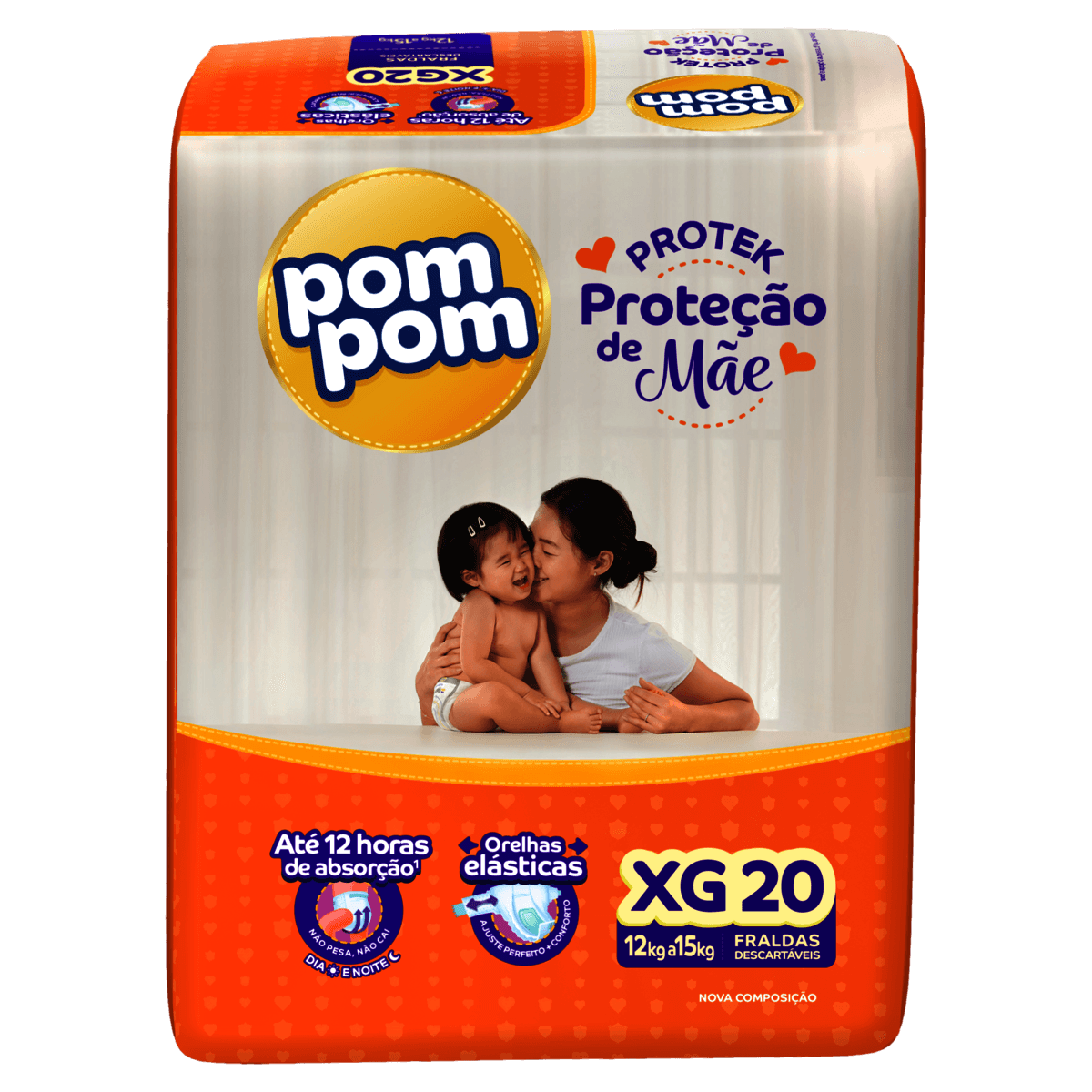 Fralda Pom Pom Derma Protek Tamanho XG 20 Unidades - Imagem 1