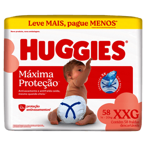 Fralda Descartável Huggies Supreme Care Pacote Hiper XXG 58 Unidades