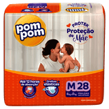 Fralda Descartável Pom Pom Derma Protek M 28 Unidades