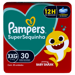 Pampers Supersec Fralda Descartável XXG Pacote Mega 30 Unidades