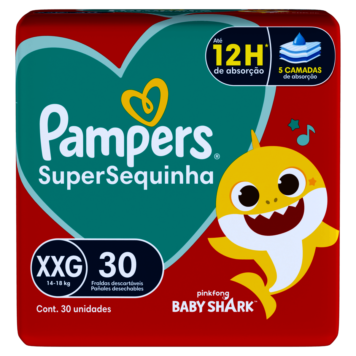 Pampers Supersec Fralda Descartável XXG Pacote Mega 30 Unidades - Imagem 1