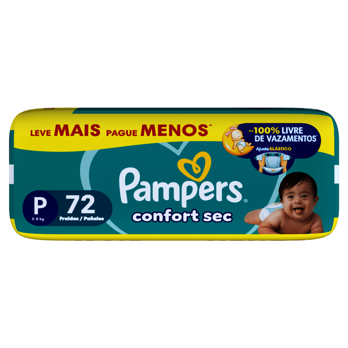 Fralda Descartável Pampers Confort Sec P Leve Mais Pague Menos 72 Unidades - Preview 5