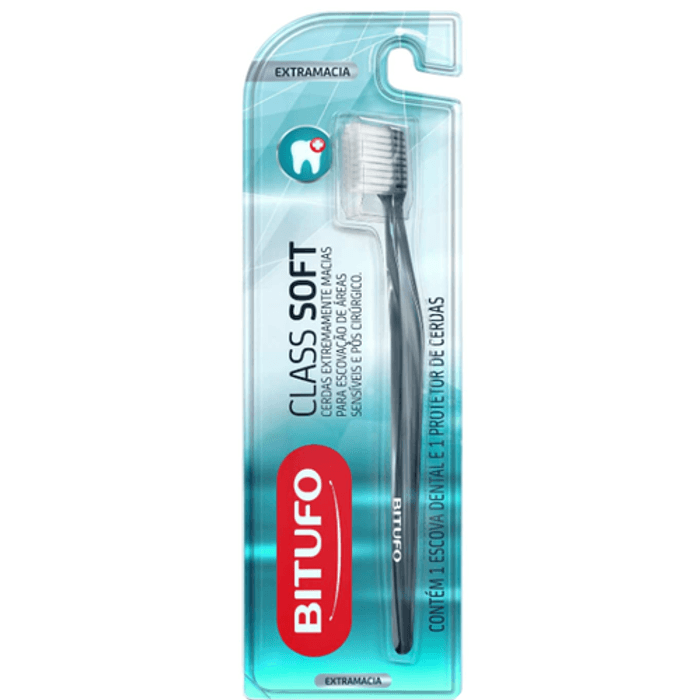 Escova Dental Bitufo Class Soft extramacia, sortida com 1 unidade + grátis, capa protetora - Imagem 1
