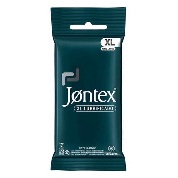 Preservativo Jontex XL, lubrificado, pacote com 6 unidades - Imagem 1