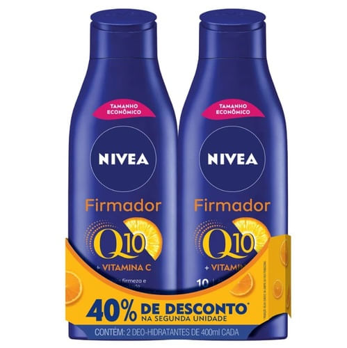 Loção Hidratante Corporal Firmador Nivea Q10 + Vitamina C Pele Seca à Extrasseca 2 unidades com 400mL cada - Imagem 1