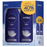 Loção Hidratante Corporal Nivea Milk Pele Seca a Extrasseca 2 Unidades 400mL Cada