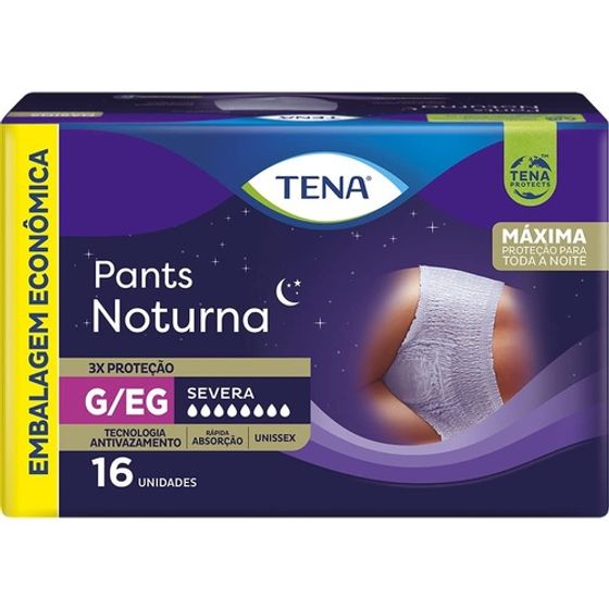 Roupa Íntima Descartável Tena Pants Noturna G/EG, pacote com 16 unidades - Imagem 1