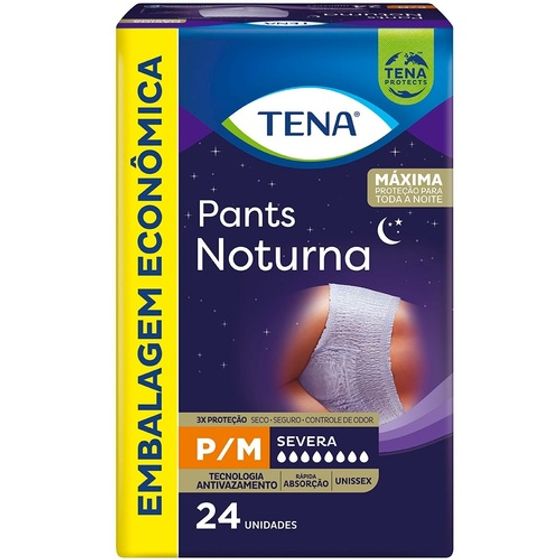 Roupa Íntima Descartável Tena Pants Noturna P/M, pacote com 24 unidades - Imagem 1