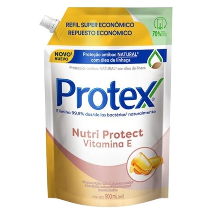 Sabonete Antibacteriano para Mãos Protex Nutri Protect Vitamina E líquido, refil com 900mL - Imagem 1