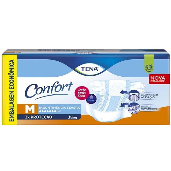 Fralda Biofral Tena Confort M, pacote com 26 unidades - Imagem 1