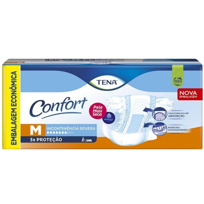 Fralda Biofral Tena Confort M, pacote com 26 unidades - Imagem 1