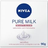 Sabonete Nivea Pure Milk Sensitive barra, 1 unidade com 90g
