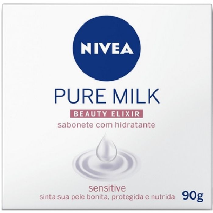 Sabonete Nivea Pure Milk Sensitive barra, 1 unidade com 90g - Imagem 1