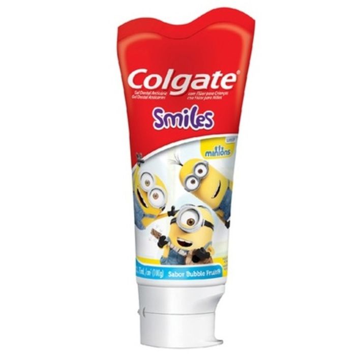 Gel Dental Infantil Colgate Smiles com flúor, Minions, bubble fruit com 100g - Imagem 1