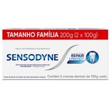 Creme Dental Sensodyne Repair & Protect com flúor, 2 unidades com 100g cada