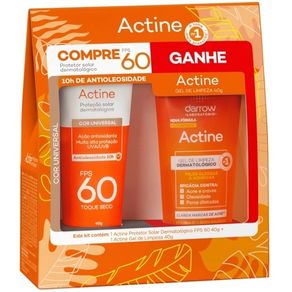 Kit-Darrow-Actine-Antioleosidade-protetor-solar-facial-FPS-60-com-cor-toque-seco-com-40g---gel-para-limpeza-facial-pele-oleosa-e-acneica-com-40g---1