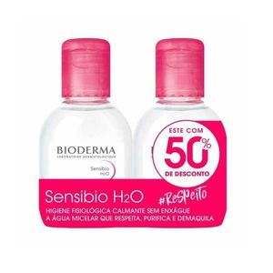 Solução Micelar Bioderma Sensibio H2O - 2 unidades com 100mL cada + 50% de desconto na 2° unidade