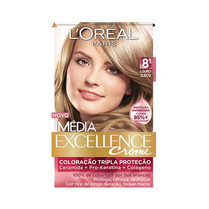 Tintura L'Oréal Imédia Excellence Creme nº 8.1 louro sueco - Imagem 1