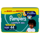 Fralda Descartável Pampers Confort Sec XXXG Leve Mais Pague Menos 44 Unidades