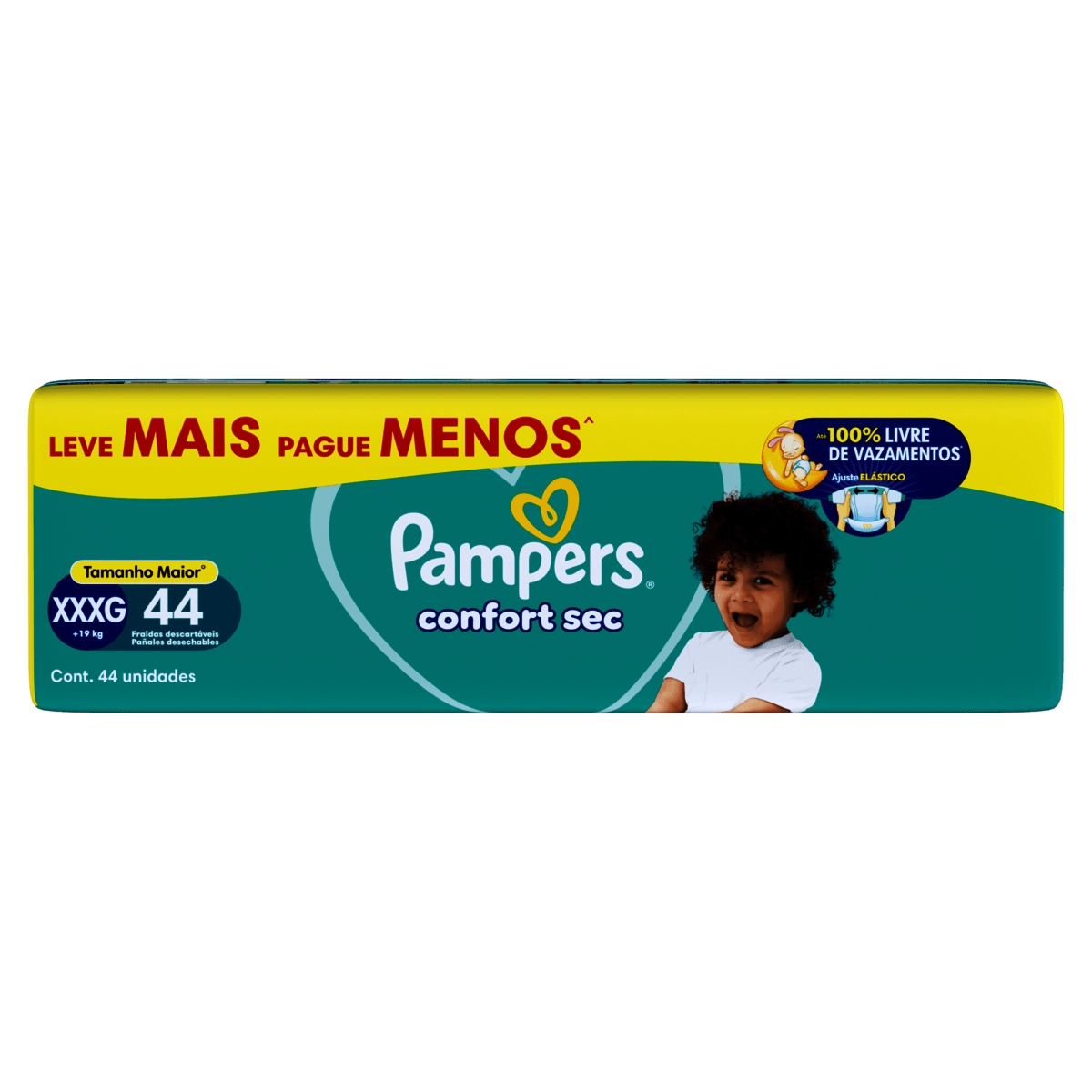 Fralda Descartável Pampers Confort Sec XXXG Leve Mais Pague Menos 44 Unidades - Preview 2