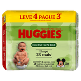 Pack Lenços Umedecidos Huggies Max Clean Leve 4 Pague 3