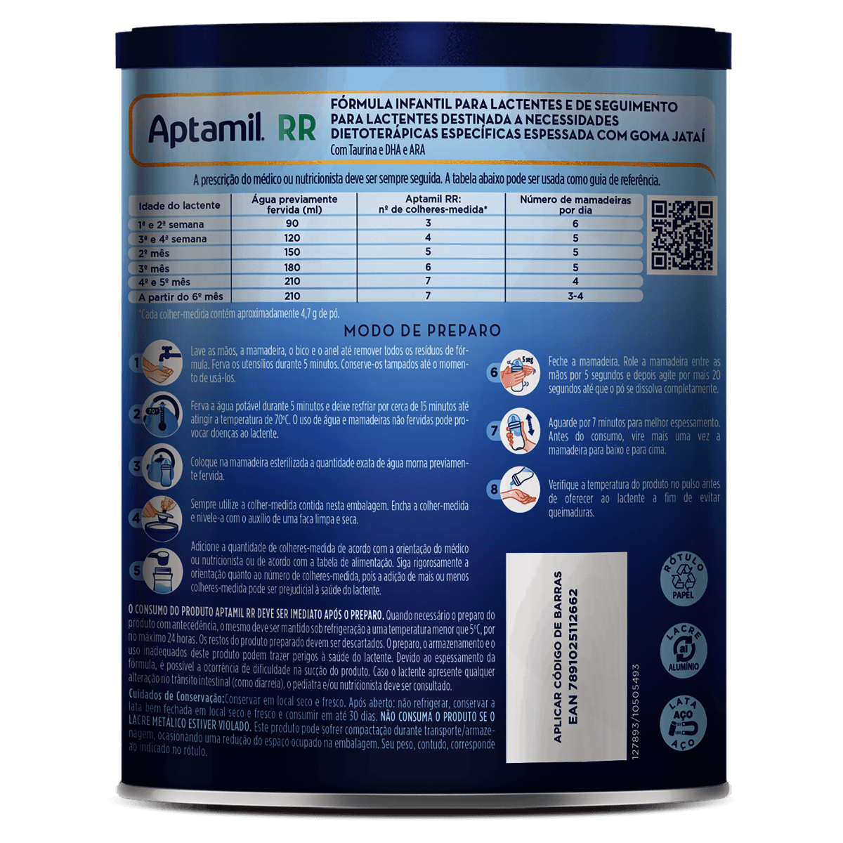 Fórmula Infantil Aptamil RR Danone (0 a 12 meses) - Lata com 800g - Preview 2