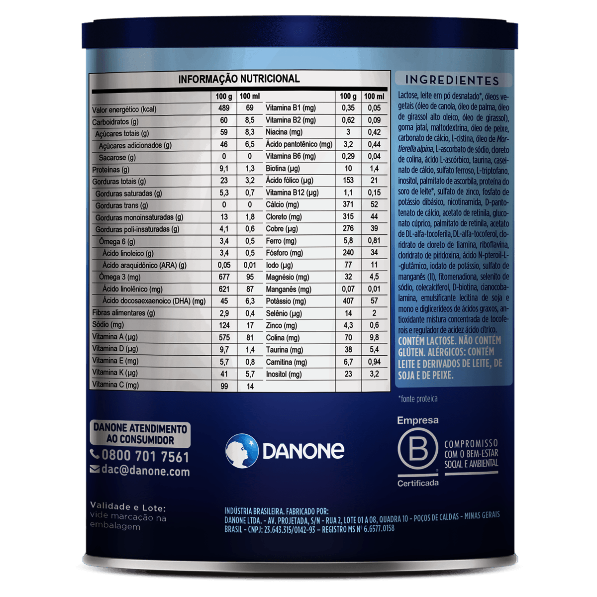 Fórmula Infantil Aptamil RR Danone (0 a 12 meses) - Lata com 800g - Preview 3