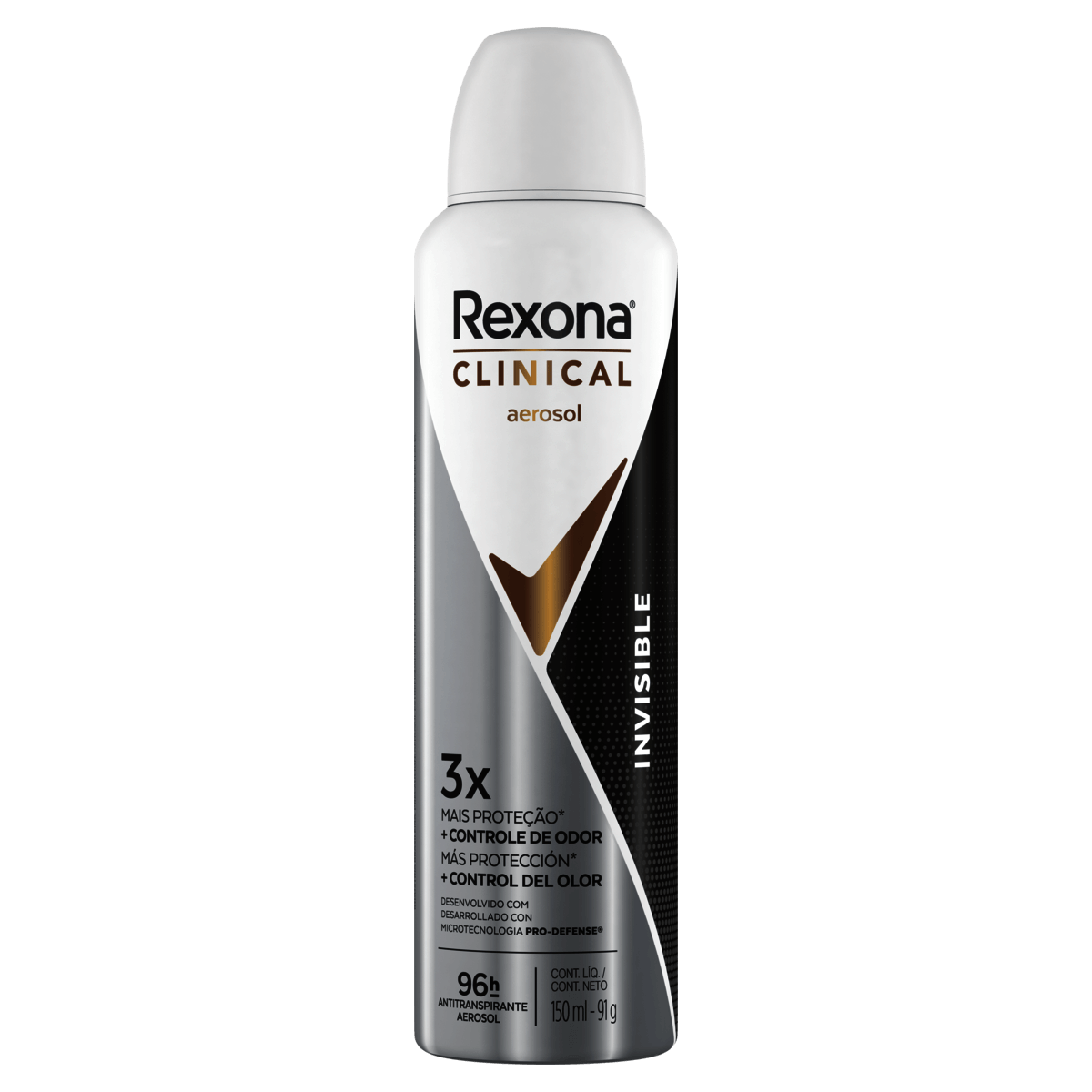 Antitranspirante Aerossol Spray Rexona Clinical Invisible 150mL - Preview 1