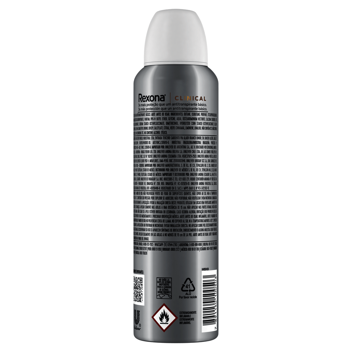 Antitranspirante Aerossol Spray Rexona Clinical Invisible 150mL - Preview 4