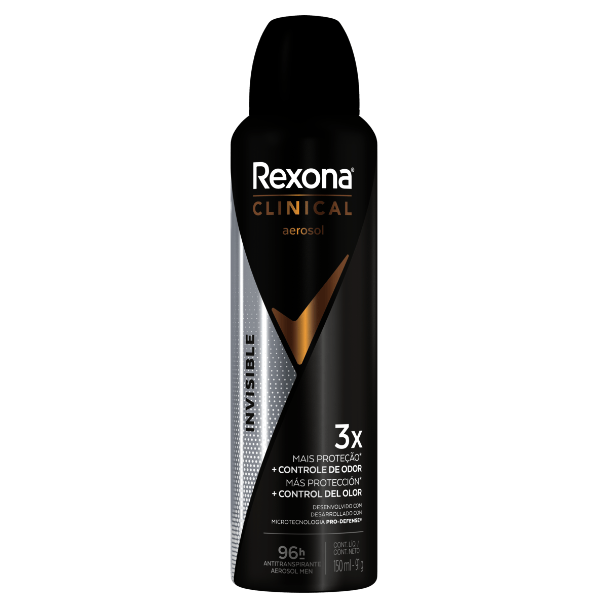Antitranspirante Aerossol Spray Rexona Clinical Men Invisible 150mL - Preview 1