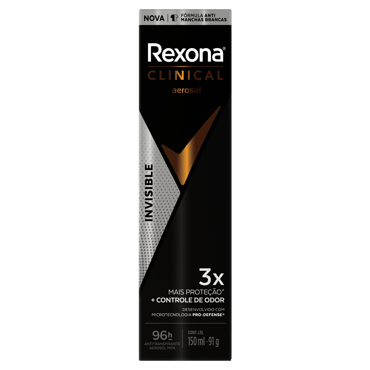 Antitranspirante Aerossol Spray Rexona Clinical Men Invisible 150mL - Preview 2