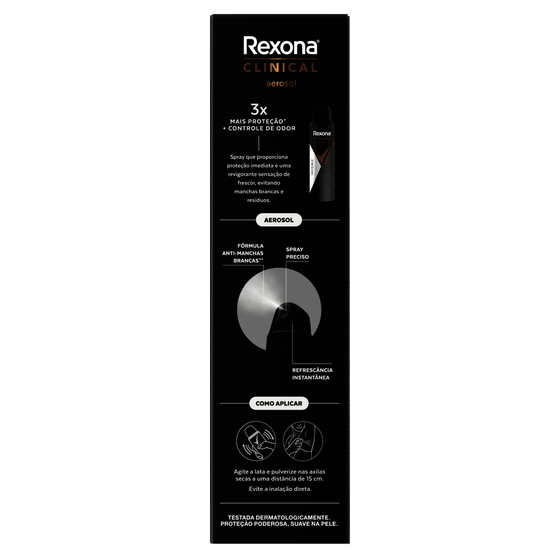 Antitranspirante Aerossol Spray Rexona Clinical Men Invisible 150mL - Imagem 3