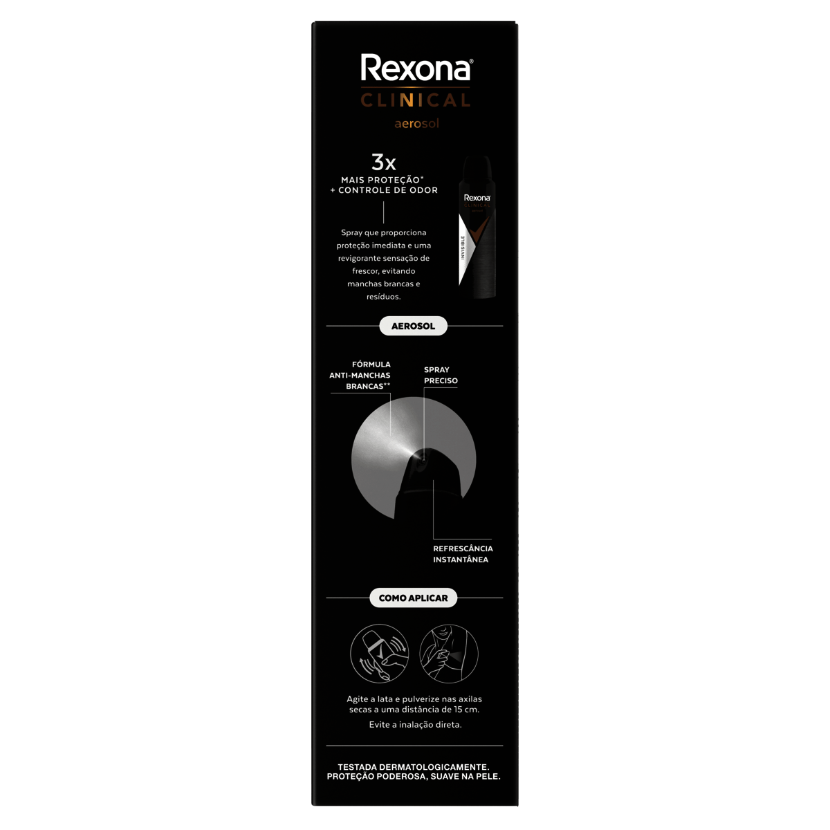 Antitranspirante Aerossol Spray Rexona Clinical Men Invisible 150mL - Preview 3