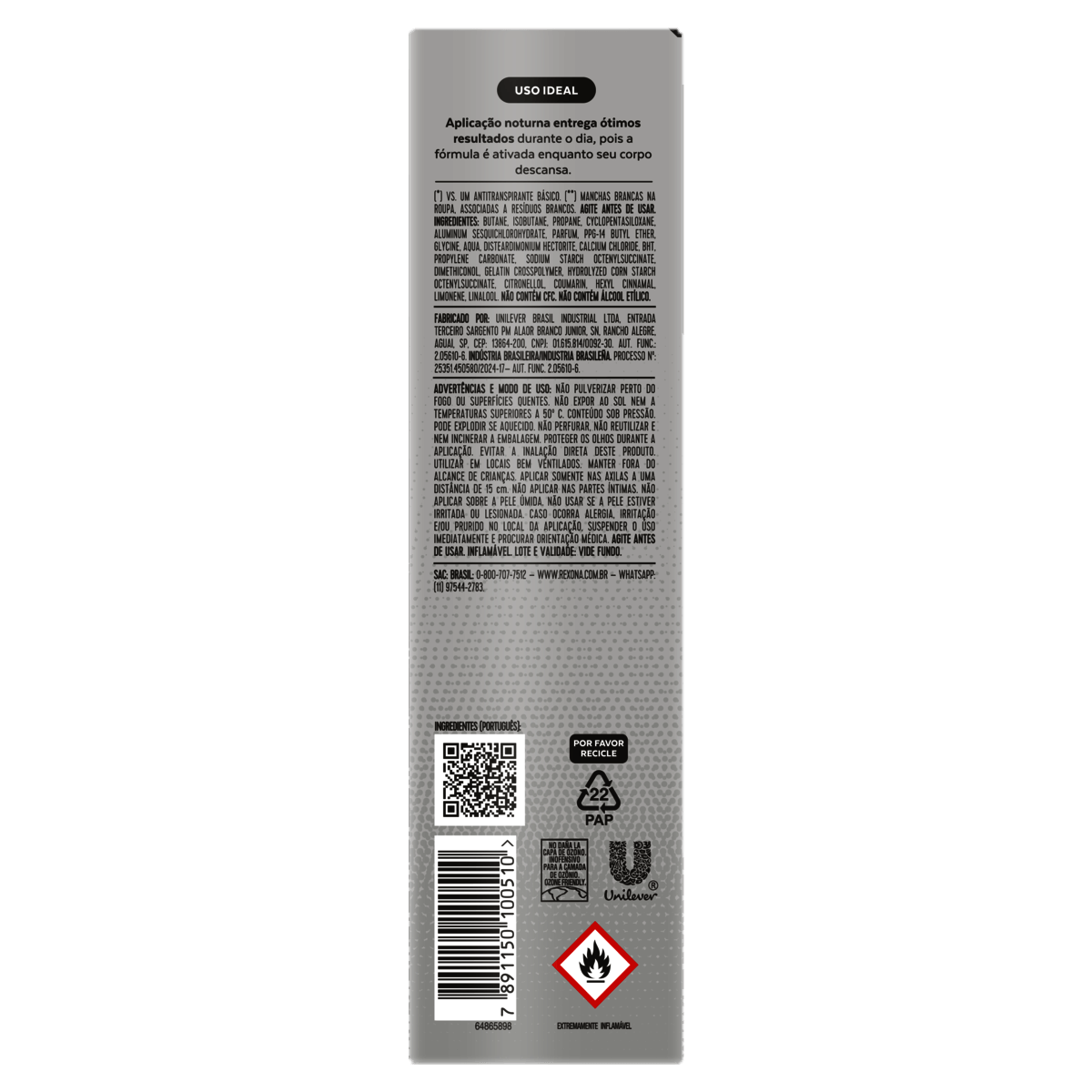 Antitranspirante Aerossol Spray Rexona Clinical Men Invisible 150mL - Preview 6