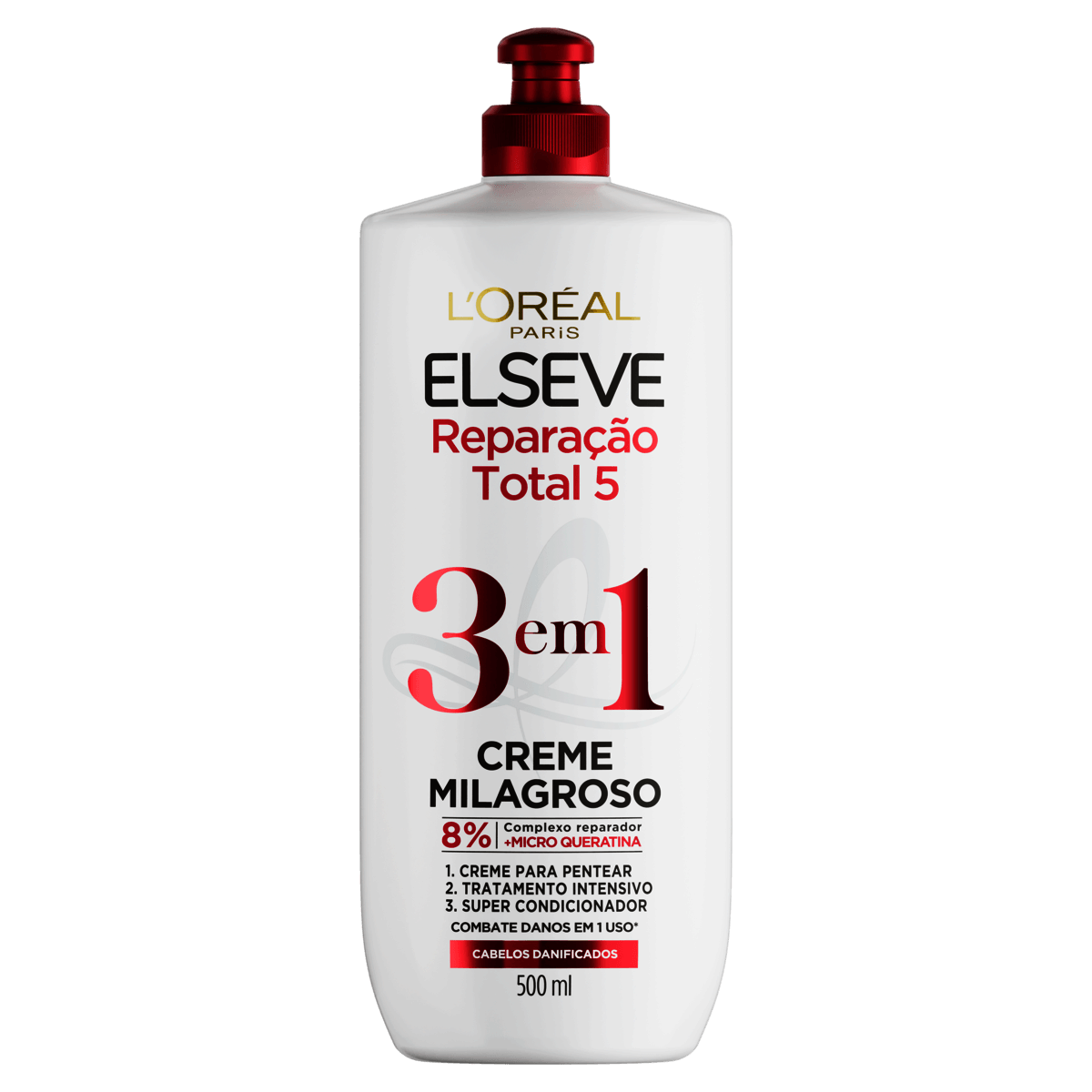 Creme de Pentear Elseve Total Repair 3 em 1 500mL - Imagem 1