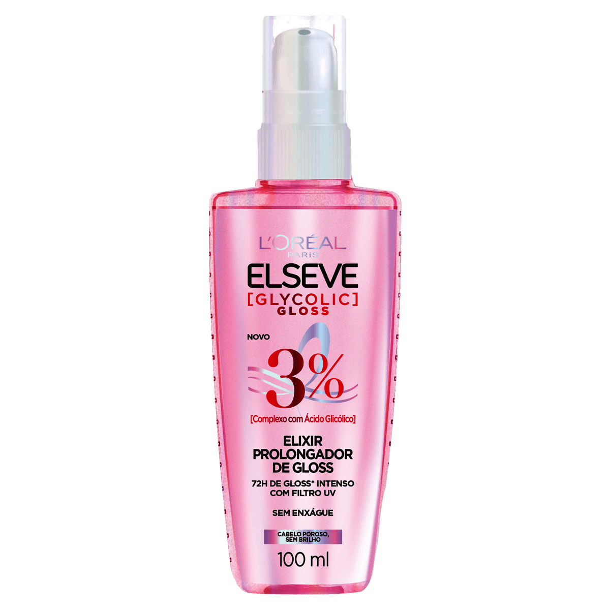 Sérum Elseve Exilir Prolongador de Gloss Glycolic Gloss  - Frasco com 100mL - Imagem 1
