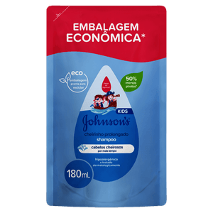 Refil Shampoo Johnson's Baby Cheirinho Prolongado 180mL