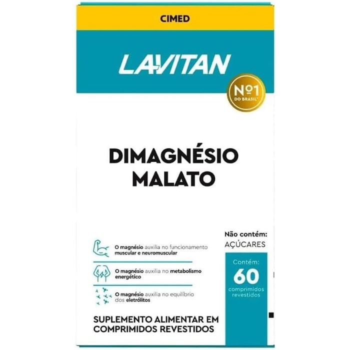 Lavitan Dimagnésio Malato 60 Comprimidos Revestidos - Imagem 1