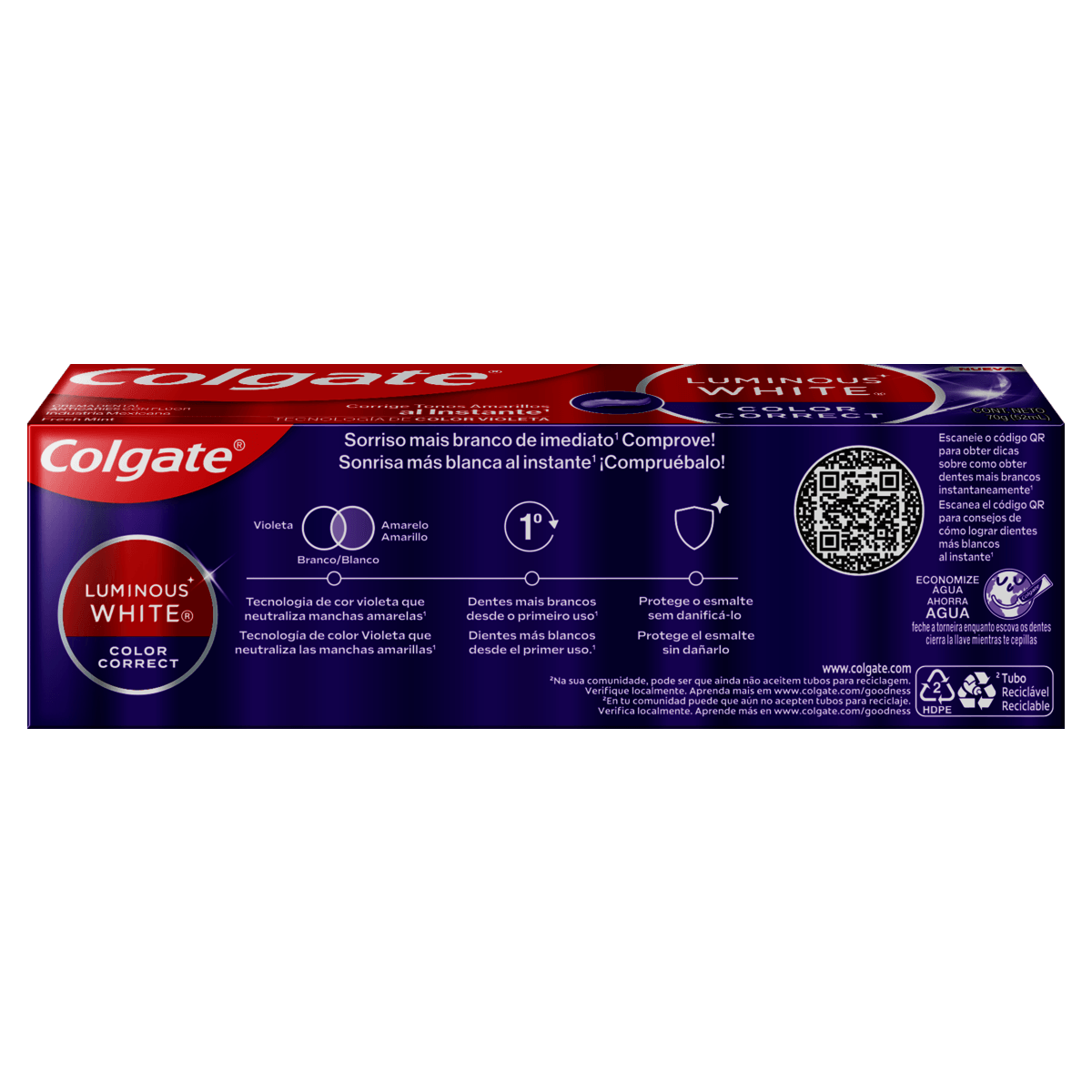 Creme Dental Colgate Luminous White Color Correct 70g - Preview 5