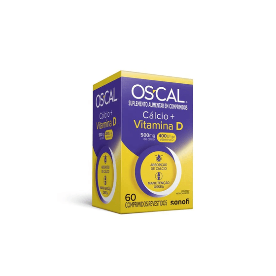 Oscal Cálcio + Vitamina D 500mg + 400UI - 60 Comprimidos Revestidos - Imagem 1