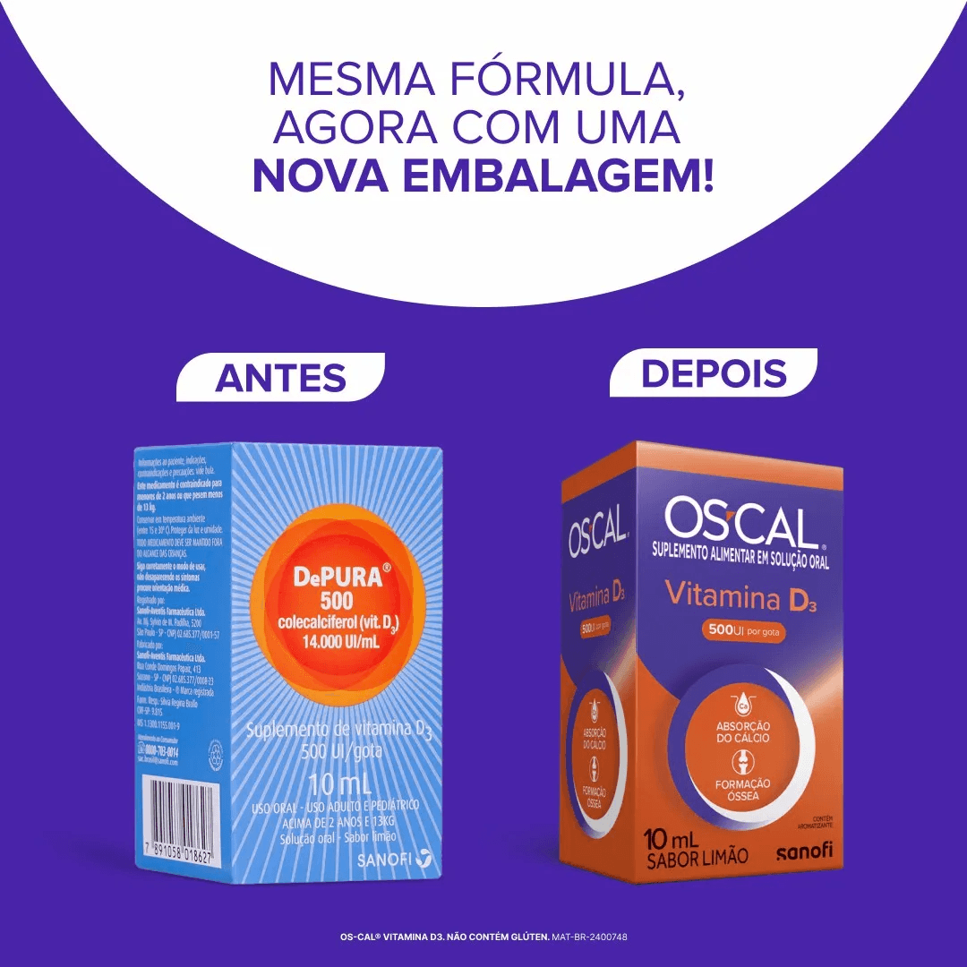 Oscal D 500UI/mL Solução Oral Sabor Limão - Frasco com 10mL - Imagem 2