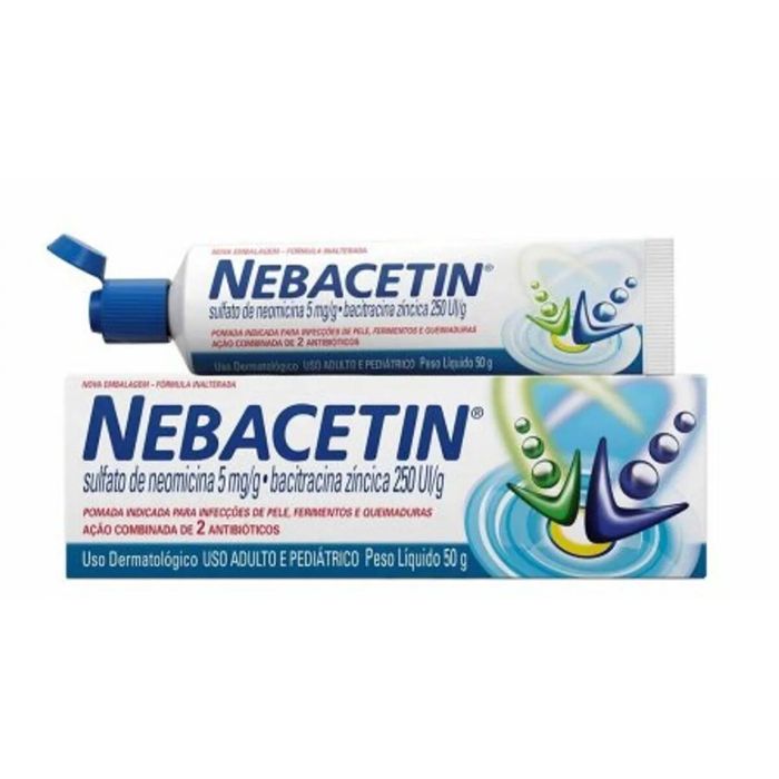 Nebacetin 5MG/G + 250UI/G Pomada dermatológica - Bisnaga com 50 G - Imagem 1