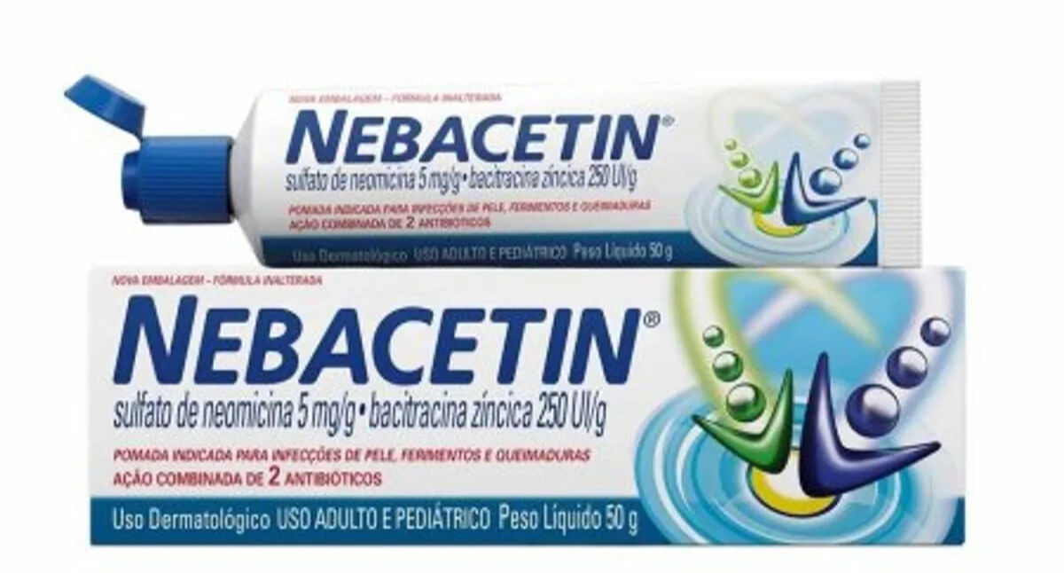 Nebacetin 5MG/G + 250UI/G Pomada dermatológica - Bisnaga com 50 G - Imagem 1