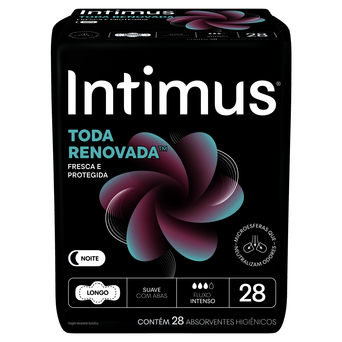Absorvente Noite Suave Intimus Toda Renovada Longo com Abas 28 Unidades - Preview 1
