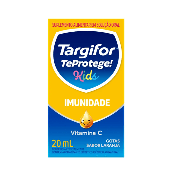 Vitamina C Targifor TeProtege! Imunidade Solução Oral (Gotas) Sabor Laranja - Frasco com 20mL - Imagem 1